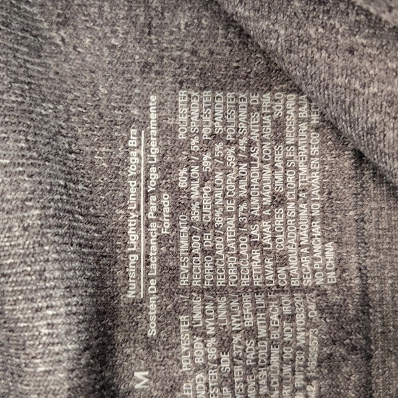 Auden Nursing Lightly Lined Yoga Bra Size Medium Gray Black Straps - Picture 6 of 7